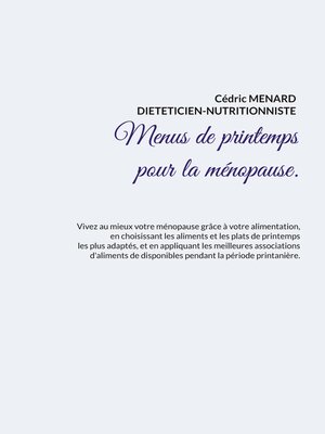 cover image of Menus de printemps pour la ménopause.